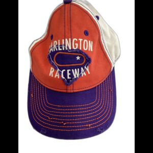 Darlington Cap Hat Men’s Adjustable Orange Raceway Destressed Baseball